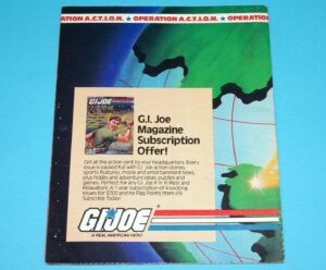 1987 GI JOE LEAFLET FOLDOUT OPERATION A.C.T.I.O.N. PROMO ORDER FORM HASBRO