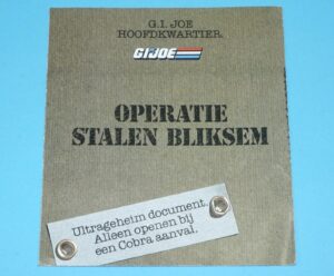 1987 GI JOE LEAFLET FOLDOUT "STALEN BLIKSEM" STEEL BRIGADE NL BE BENELUX HASBRO