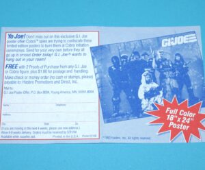 1993 GI JOE LEAFLET BROCHURE CATALOG FOLDOUT ‘WANTS TO HANG OUT’ HASBRO