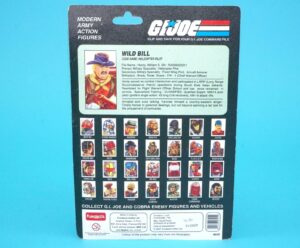 2001 GI JOE WILD BILL UNCUT FILE CARD CARDBACK FUNSKOOL INDIA