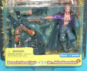 2002 GI JOE VS COBRA BEACH HEAD v4 DR. MINDBENDER v3 MOC MOSC EURO CARD HASBRO