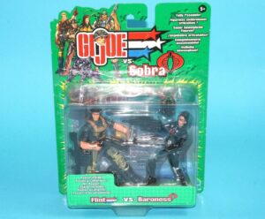 2002 GI JOE VS COBRA FLINT v7 BARONESS v4 MOC MOSC EURO CARD HASBRO