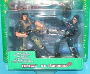 2002 GI JOE VS COBRA FLINT v7 BARONESS v4 MOC MOSC EURO CARD HASBRO