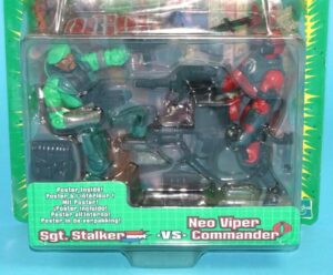 2002 GI JOE VS COBRA SGT. STALKER & NEO VIPER COMMANDER v1 MOC MOSC EURO CARD