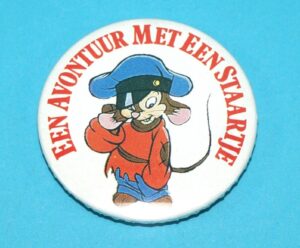 AN AMERICAN TAIL PROMO BUTTON PIN BADGE 1986 UNIVERSAL HOLLAND
