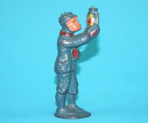 BARCLAY LEAD RAILWAY CONDUCTOR 1950s USA BRITAINS TIMPO