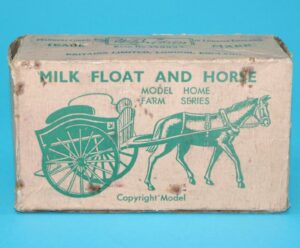 BRITAINS LEAD FARM No. 45F MILK FLOAT & HORSE IN ORIGINAL BOX 1920s ENGLAND
