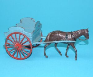 BRITAINS LEAD FARM No. 45F MILK FLOAT & HORSE IN ORIGINAL BOX 1920s ENGLAND