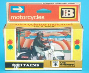 BRITAINS ROAD SERIES #9692 HARLEY DAVIDSON U.S. SHERIFF MIB 1970s ENGLAND