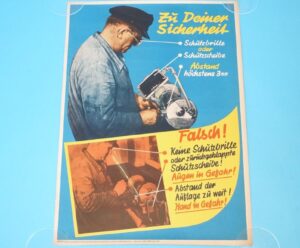 DEUTSCHEN BUNDESBAHN EDUCATIVE POSTER ZÜ DEINEM SICHERHEIT 1950s GERMANY