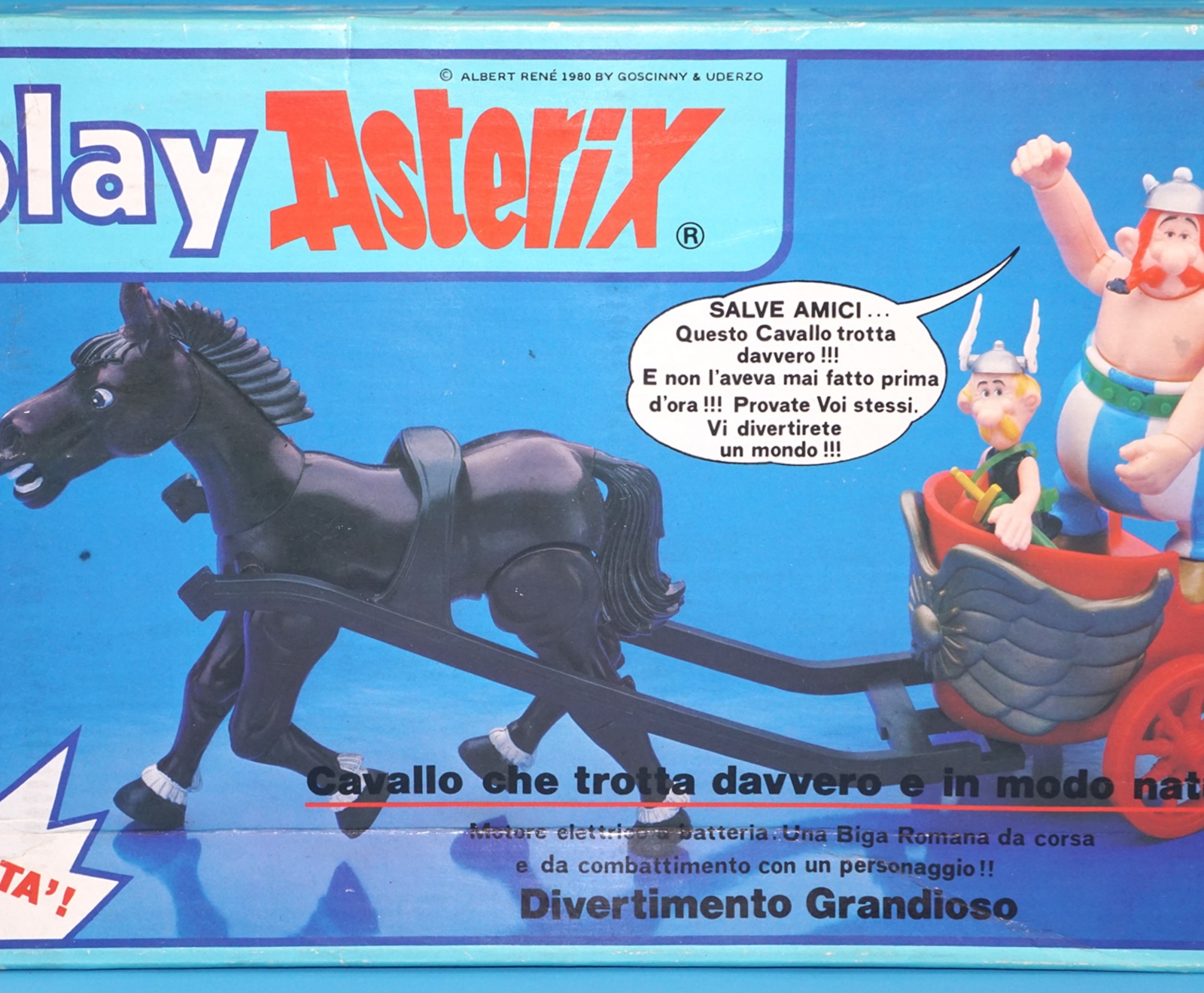 ASTERIX PLAY ACTION FIGURES 6251 ROMAN CHARIOT BOXED ITALIAN BOX 1984 CEJI TOYCLOUD WORKS! - Image 2