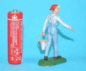 ELASTOLIN FARM SERIES GIRL CARRYING PAIL 1/32 SCALE 54MM 1960s GERMANY
