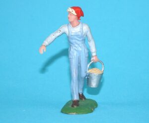 ELASTOLIN FARM SERIES GIRL CARRYING PAIL 1/32 SCALE 54MM 1960s GERMANY