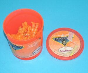 EXOGINI TUB BOX COMPLETE CONTENTS 10 FIGURES ORANGE TRANSPARENT 1987 OTTO SIMON DUTCH PANOSH EL GRECO