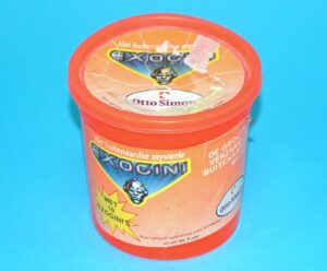 EXOGINI TUB BOX COMPLETE CONTENTS 10 FIGURES ORANGE TRANSPARENT 1987 OTTO SIMON DUTCH PANOSH EL GRECO