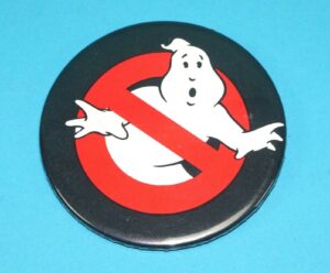 GHOSTBUSTERS PROMO BUTTON PIN BADGE 1984 MISTER BADGE HOLLAND