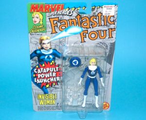 MARVEL SUPER HEROES FANTASTIC FOUR INVISIBLE WOMAN CATAPULT POWER MOC MOSC US CARD 1994 TOY BIZ
