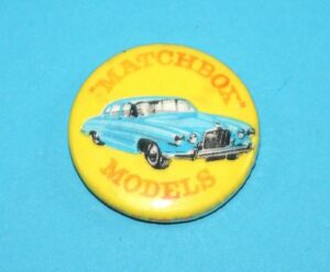 MATCHBOX MODELS LAPEL PIN BADGE 1960s LESNEY ENGLAND