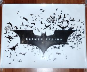 ORIGINAL MOVIE POSTER BATMAN BEGINS 2005 UNUSED DUTCH CINEMA WINDOW CLING
