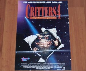 ORIGINAL MOVIE POSTER CRITTERS 4 1992 GERMAN FOLDED RENTAL VIDEO STORE SINGLE