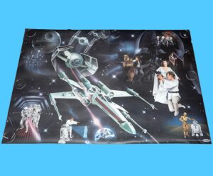 ORIGINAL MOVIE POSTER STAR WARS A NEW HOPE 1977 GERMAN DOUBLE GENERAL MILLS