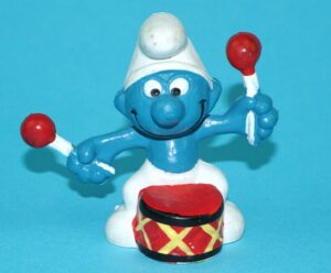 SMURFS 20009 DRUMMER SMURF NO COO 1969 SCHLEICH
