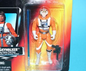 STAR WARS POTF2 LUKE SKYWALKER X-WING PILOT LONG SABER MOC MOSC US CARD 1995 KENNER