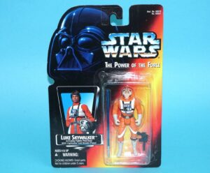 STAR WARS POTF2 LUKE SKYWALKER X-WING PILOT LONG SABER MOC MOSC US CARD 1995 KENNER
