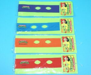 TMNT TEENAGE MUTANT NINJA TURTLES BANDANA MASK SET MOC MOSC EURO HERO CARD 1990 HTF