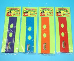 TMNT TEENAGE MUTANT NINJA TURTLES BANDANA MASK SET MOC MOSC EURO HERO CARD 1990 HTF