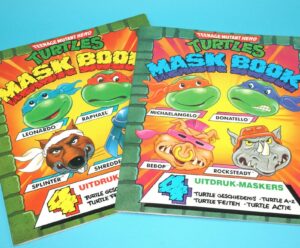 TMNT TEENAGE MUTANT NINJA TURTLES HERO MASK BOOK SET NL DUTCH 1990 SELECTA HTF