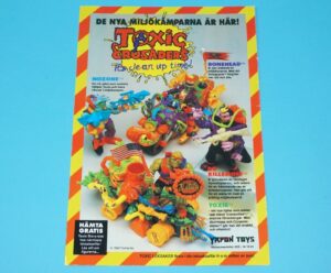 TOXIC CRUSADERS MAGAZINE ADVERT 1990s SCANDITOY SWEDEN PLAYMATES YAPON TOYS