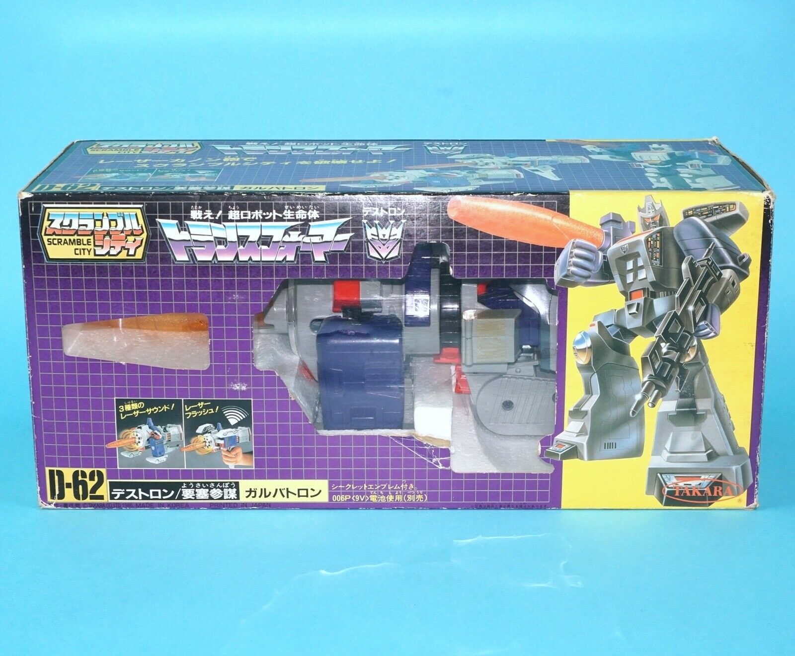 TRANSFORMERS G1 D-62 LEADERS GALVATRON MIB JAPAN BOX 1986 TAKARA NO REISSUE WORKS!
