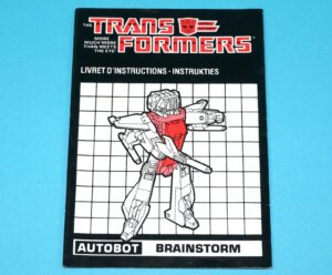 TRANSFORMERS G1 ORIGINAL SPARE INSTRUCTIONS HEADMASTERS BRAINSTORM NL FR EURO 1987 HASBRO