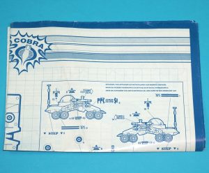 1989 GI JOE RAZORBACK ‘ATILLA’ SPARE BLUEPRINT INSTRUCTIONS EURO BENELUX HASBRO