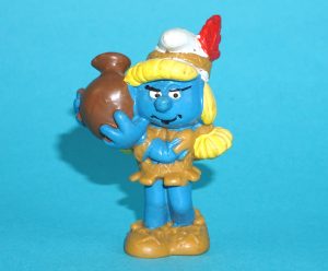 SMURFS 20167 NATIVE AMERICAN INDIAN SMURFETTE SMURF W. GERMANY COO 1982 SCHLEICH