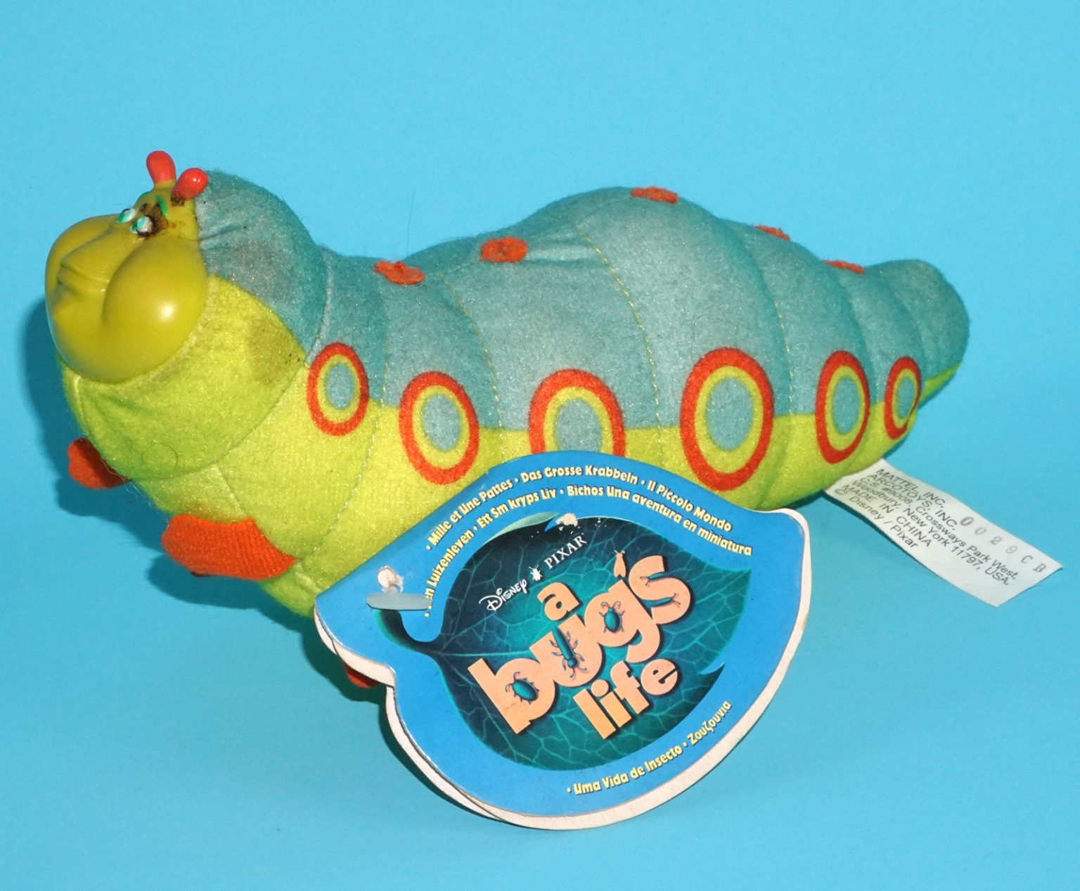 A BUG'S LIFE SOFT TOY HEINRICH HEIMLICH THE CATERPILLAR 1998 MATTEL ...