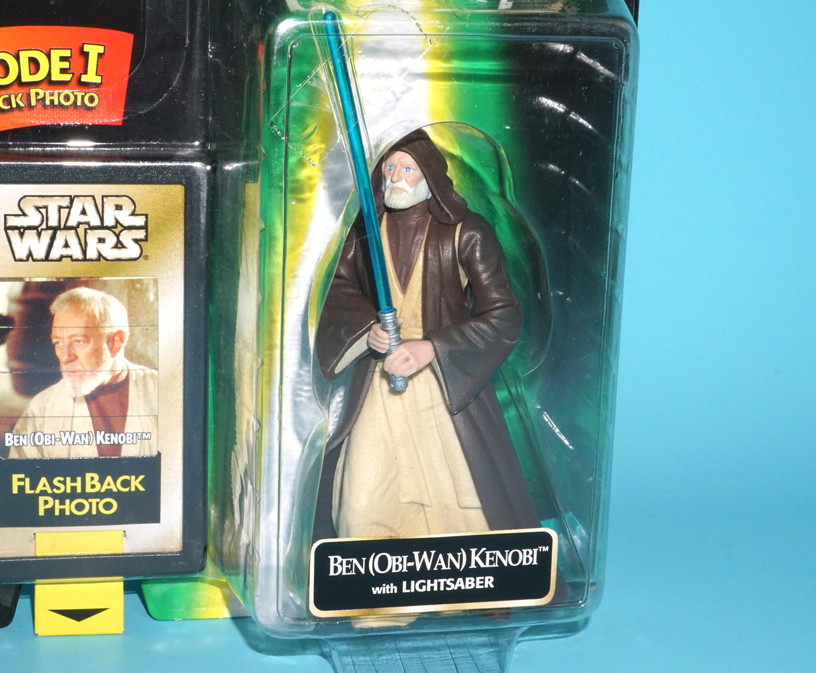 STAR WARS POTF2 BEN OBI-WAN KENOBI WITH LIGHTSABER MOSC MOC FLASHBACK 1998 KENNER - Image 2