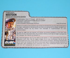 1986 GI JOE DIAL-TONE v1 FILE CARD FILECARD NL DUTCH HASBRO