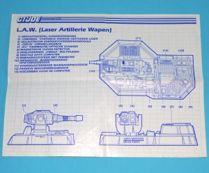 1986 GI JOE L.A.W. LASER ARTILLERY SPARE BLUEPRINT INSTRUCTIONS NL DUTCH HASBRO