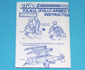 1983 GI JOE COBRA F.A.N.G. FANG SPARE BLUEPRINT INSTRUCTIONS NL DUTCH HASBRO