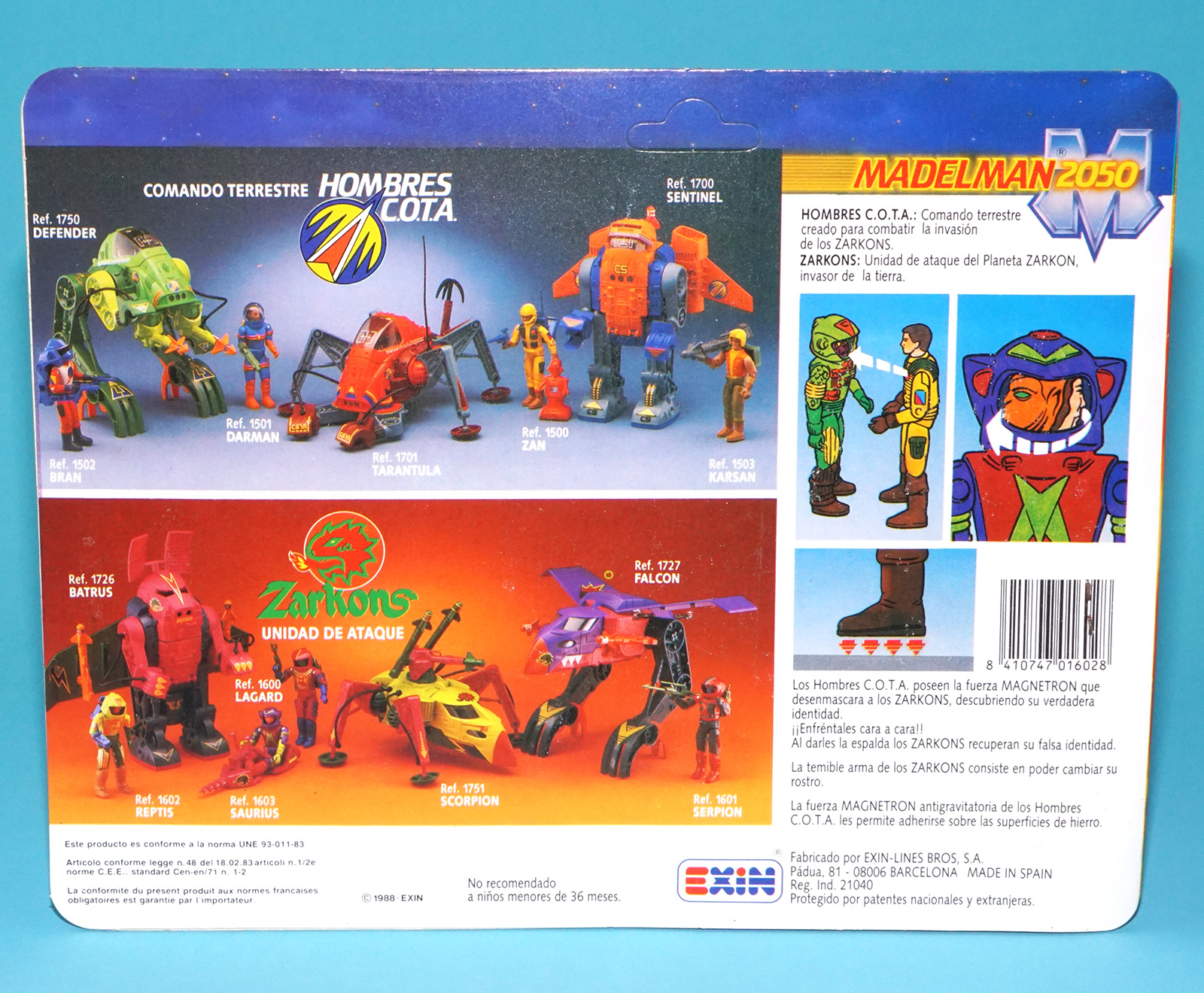 MADELMAN 2050 REPTIS MOC MOSC SPANISH CARD 1988 EXIN SPAIN - Image 8