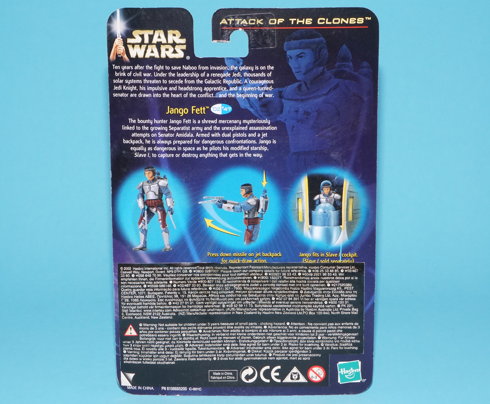 STAR WARS SAGA COLLECTION JANGO FETT SLAVE 1 PILOT MOC MOSC 2002 HASBRO - Image 7