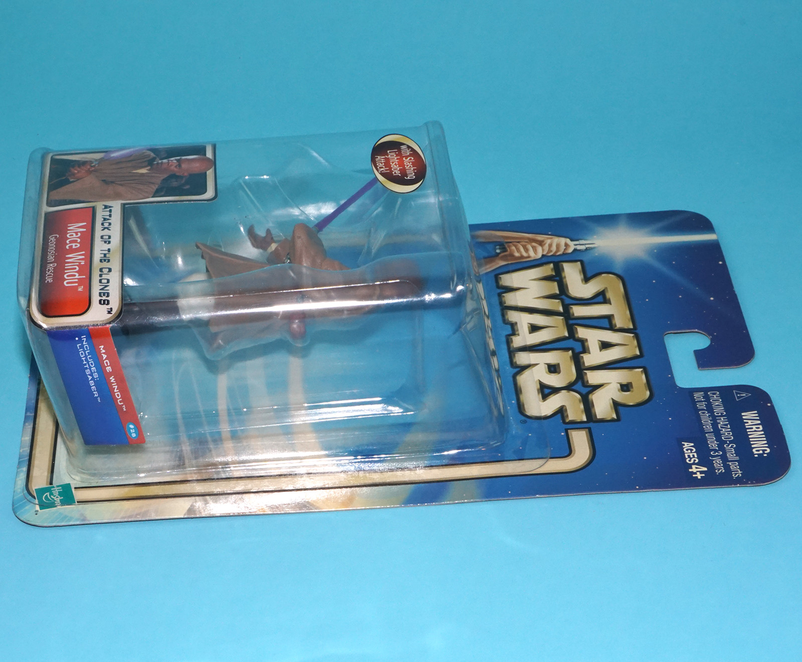 STAR WARS SAGA COLLECTION MACE WINDU GEONOSIAN RESCUE MOC MOSC 2002 HASBRO - Image 3