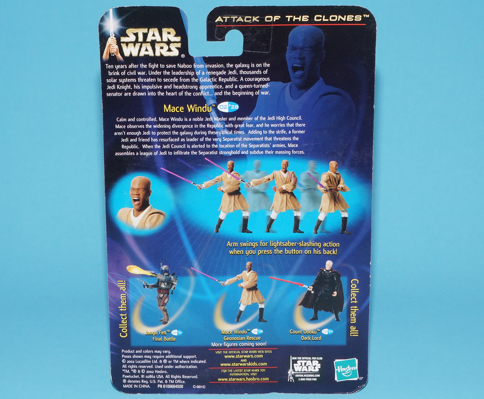 STAR WARS SAGA COLLECTION MACE WINDU GEONOSIAN RESCUE MOC MOSC 2002 HASBRO - Image 4