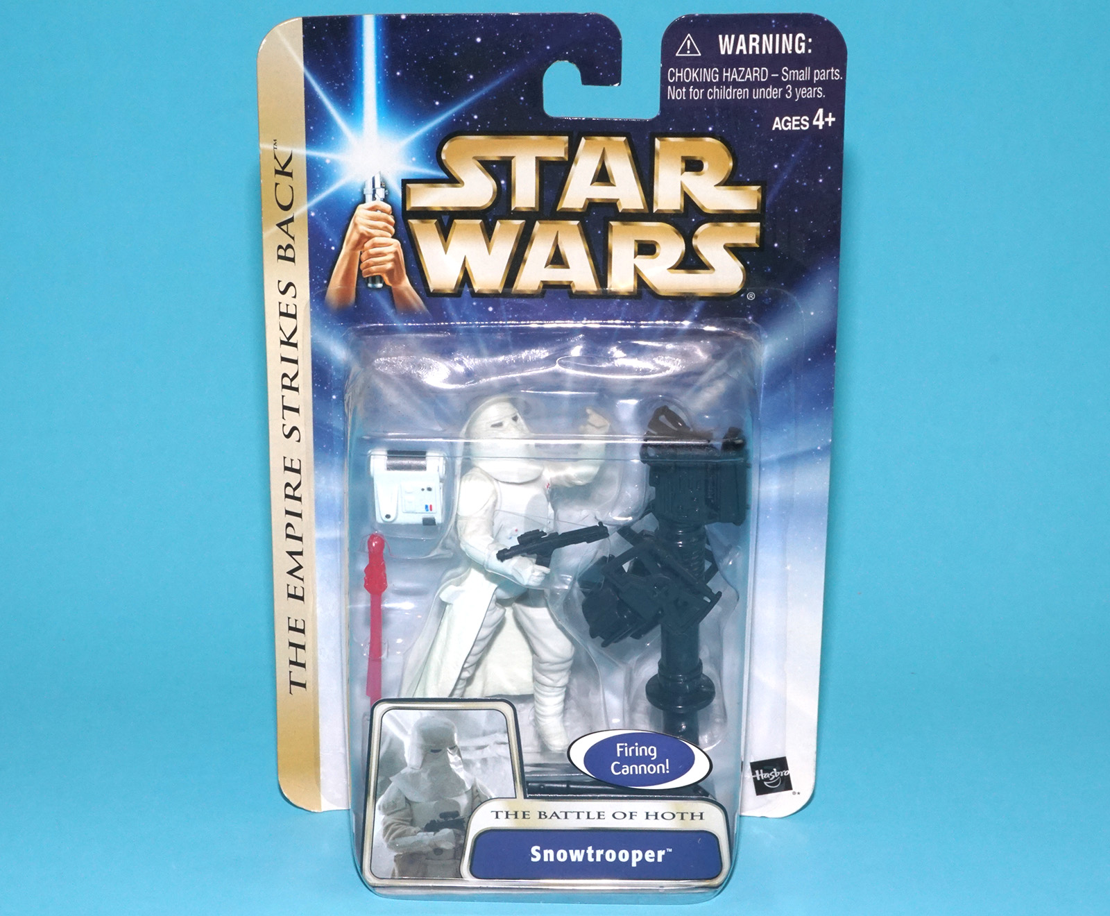 Hasbro Star Wars Saga - Figura Snowtrooper #19 - La Battaglia Di Hoth, 10 Cm, Con Cannone Tripode E Proiettile, Nuova In Blister