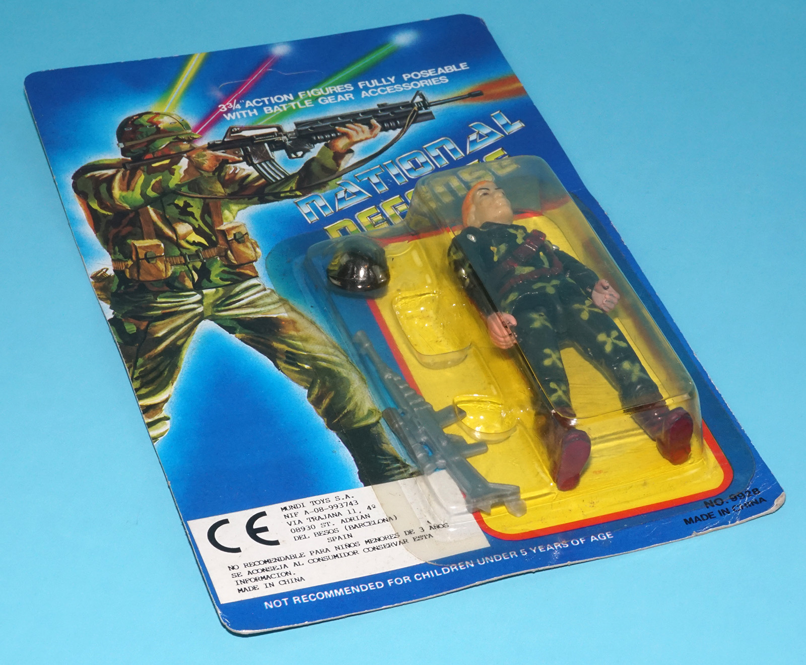 NATIONAL DEFENSE ACTION SOLDIER MOC MOSC BLUE CARD 1986 AGGLO GI JOE KO A-TEAM GEN PATCH - Image 3