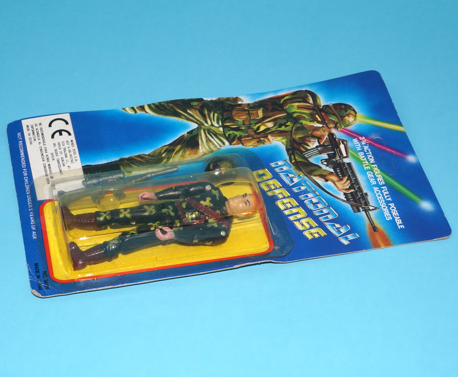 NATIONAL DEFENSE ACTION SOLDIER MOC MOSC BLUE CARD 1986 AGGLO GI JOE KO A-TEAM GEN PATCH - Image 6