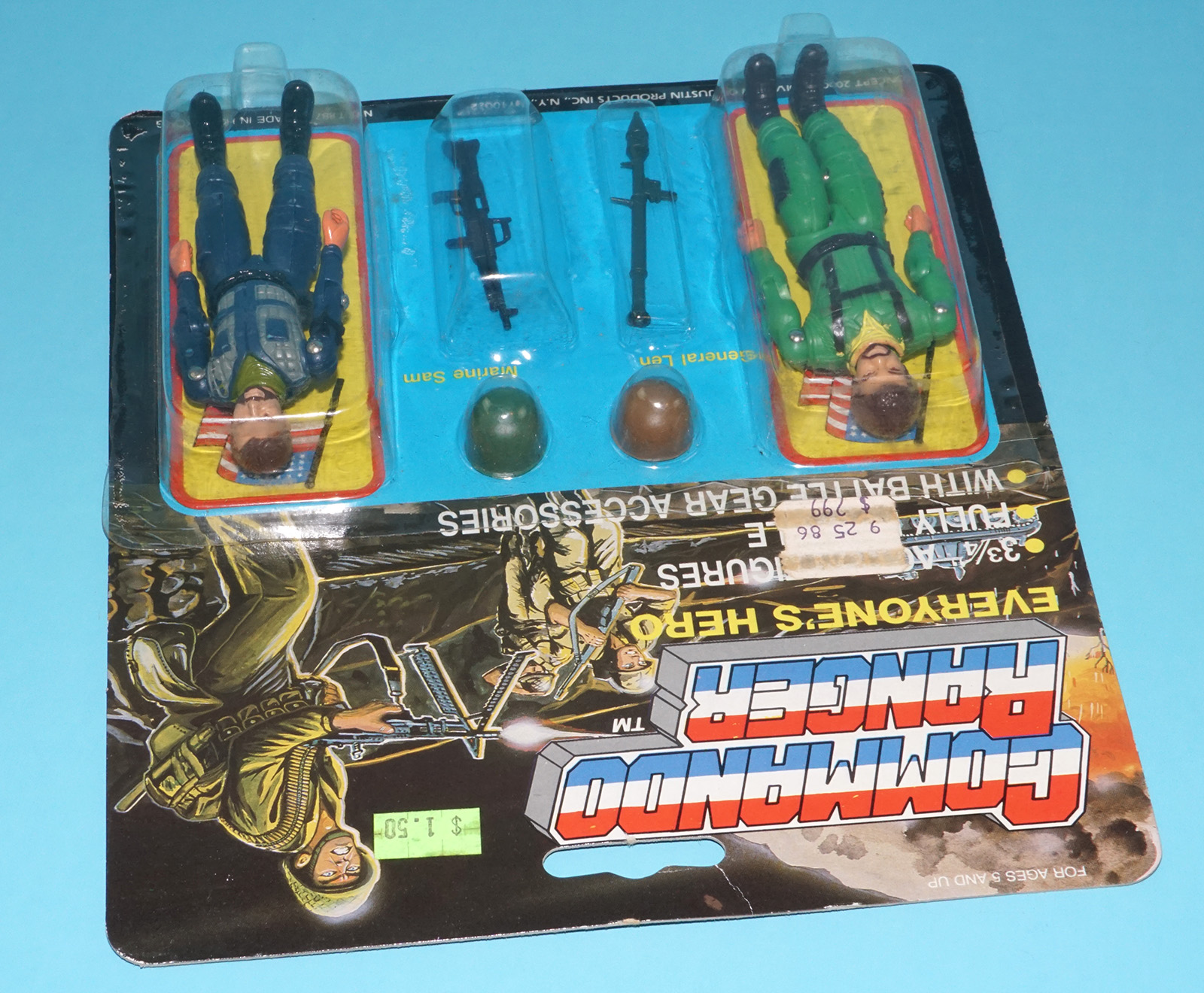 COMMANDO RANGER 2-PACK GENERAL LEN MARINE SAM MOC MOSC US CARD 1986 ...