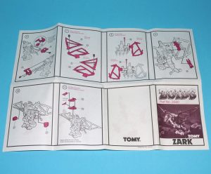 ZOIDS ORIGINAL SPARE INSTRUCTIONS 2580 ZARK 1985 TOMY